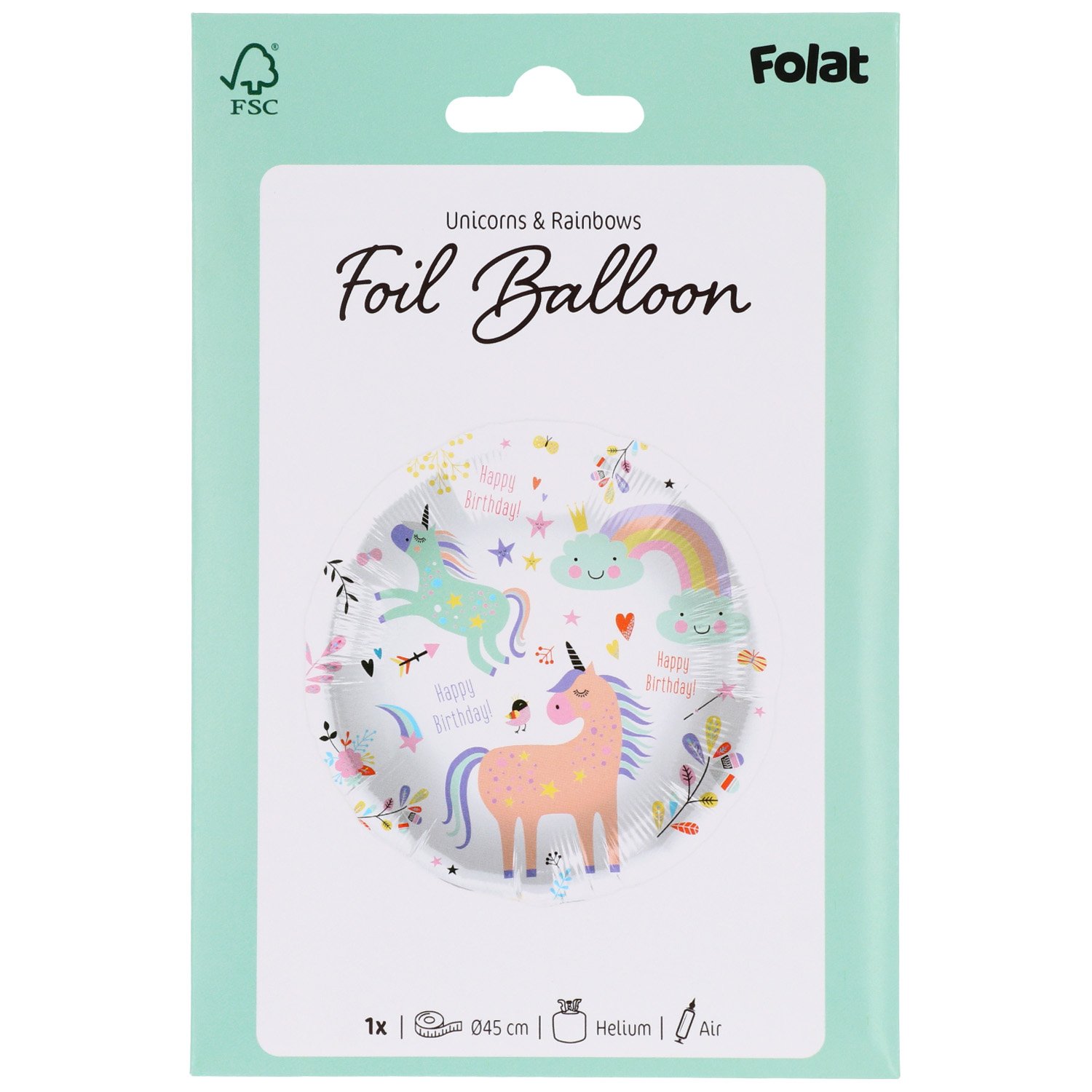 Foil Balloon Unicorns & Rainbows - 45 cm - Image 4