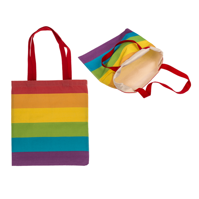 Cotton bag, rainbow, ca. 35 x 40 cm,