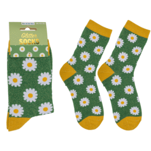 Glitter socks, flowers, size 36-42,