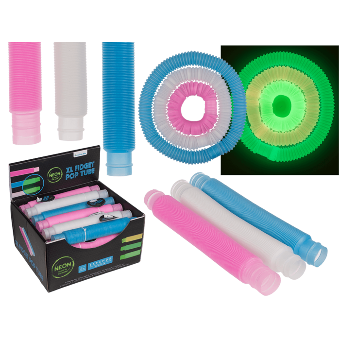 XL Fidget Pop Tube, Glow in the dark,