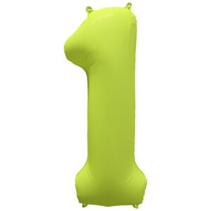 Foil Balloon Number 1 - Neon Yellow - 86 cm