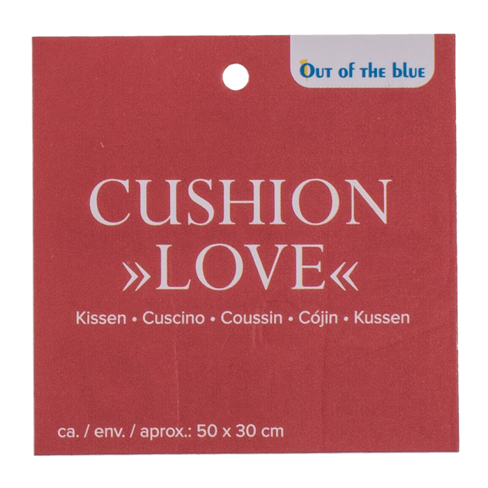 Red coloured decoration cushion, Love, - Image 2