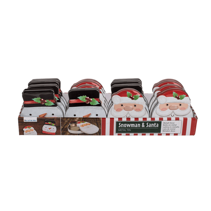 Metal tin, snowman & santa assorted, - Image 2