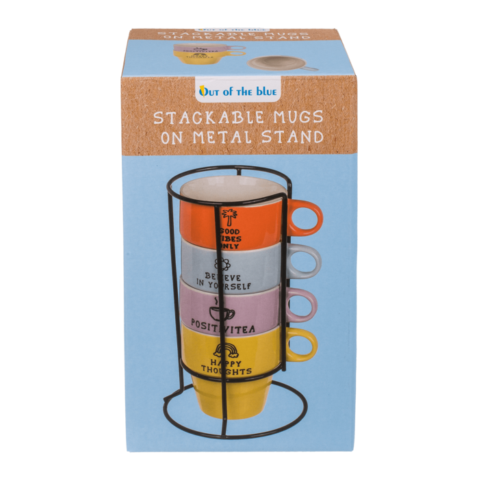 Stackable mugs on metal stand, Pastel, - Image 2