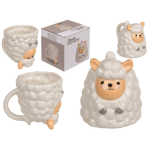 Upside Down Mug, Sheep, ca. 12 x 14 cm, ceramic