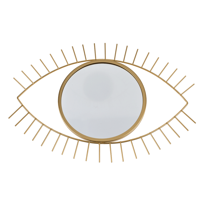 Golden colored metal mirror, eye, - Image 2