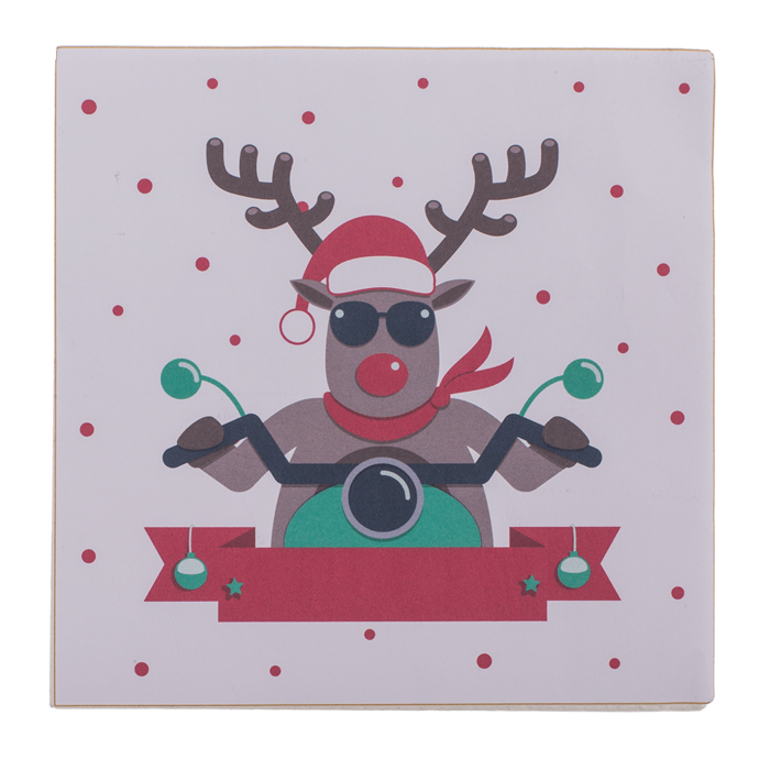 Paper napkins, Biking Santa Deer, - Image 2