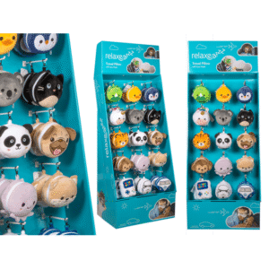 Display stand for plush travel pillows