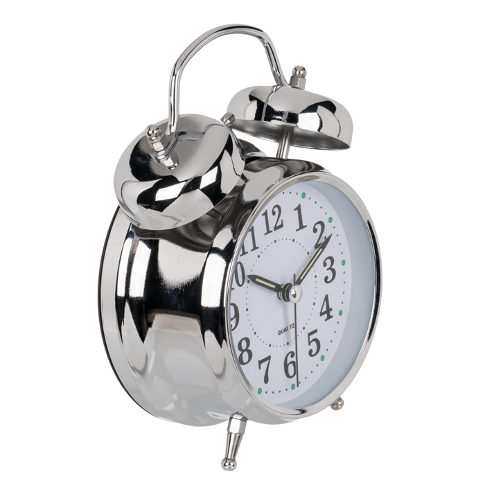 Metal Alarm Clock, Chrome, - Image 3