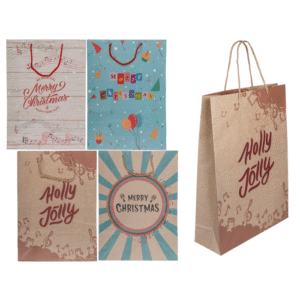 Paper gift bag, Retro Christmas, - 960464#