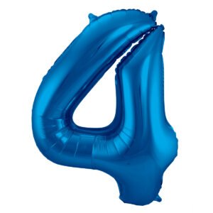 Foil Balloon Number 4 - Blue - 86 cm