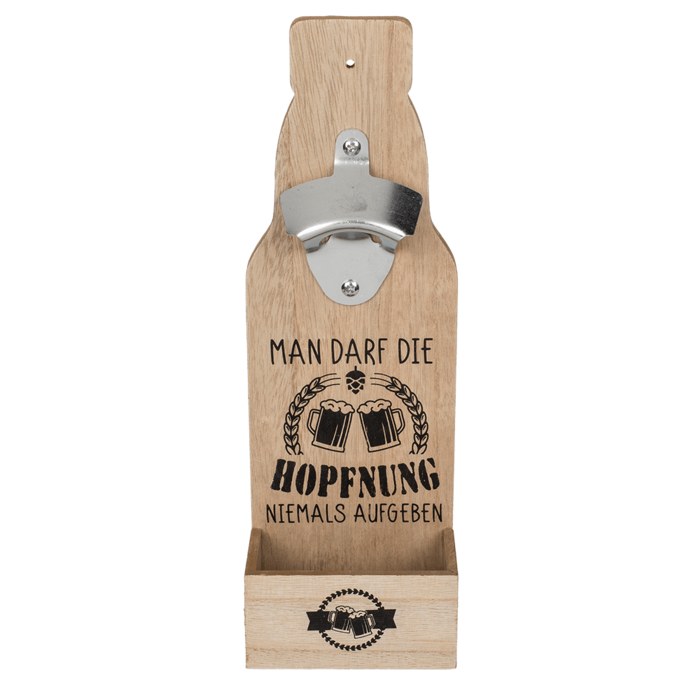 Metal bottle opener on wooden board with - Image 4