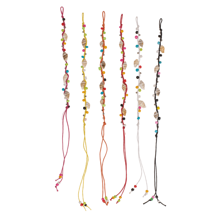 Textile bracelet with mussels & glass pearls, - Image 4