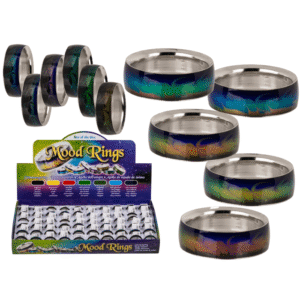 Stainless steel mood ring, Waves,