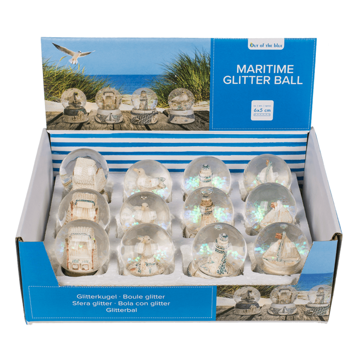 Polyresin glitter ball, maritime, - Image 2