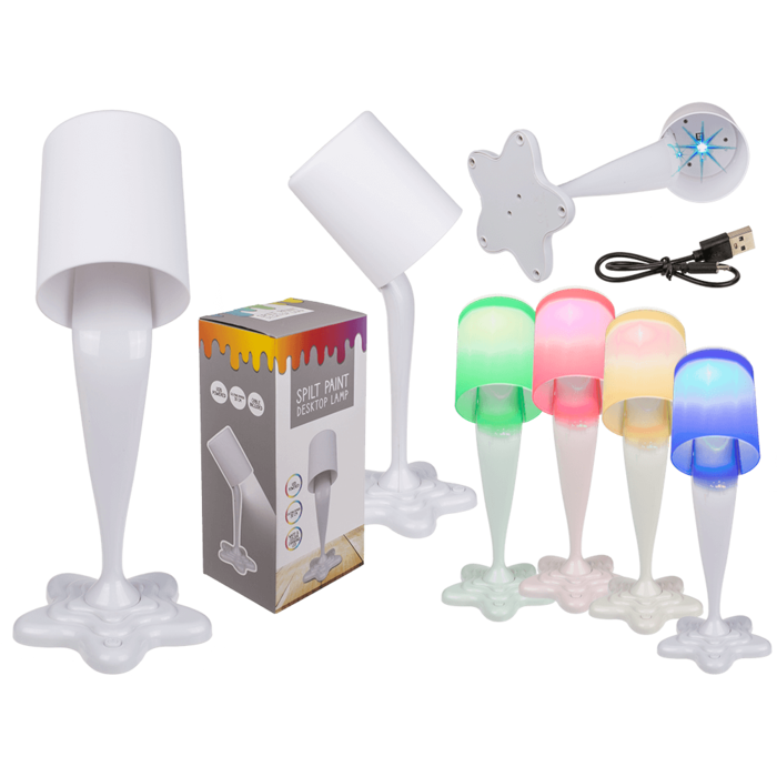 Spilt Paint Desktop Lamp, white,