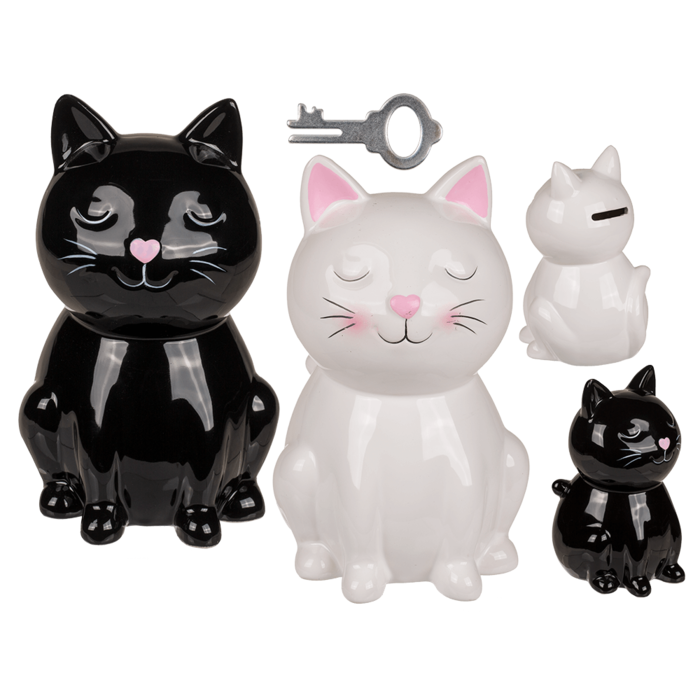 Savings bank with lock, Cat,