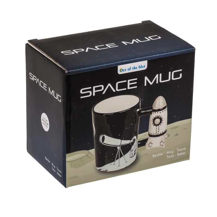 Spaceman Ceramic Coffee Mug with Rocket Handle - Image 4