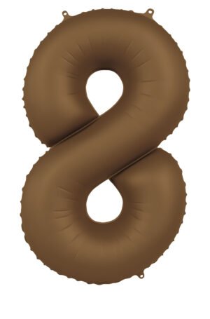 Foil balloon Number 8 - Chocolate Brown - Ultra Matt - 86 cm