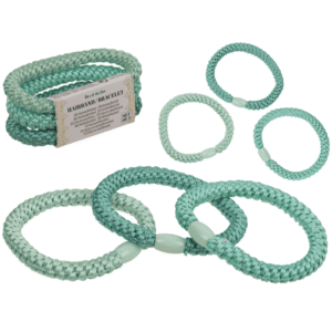 Textile hairband/bracelet, Blue Shades,