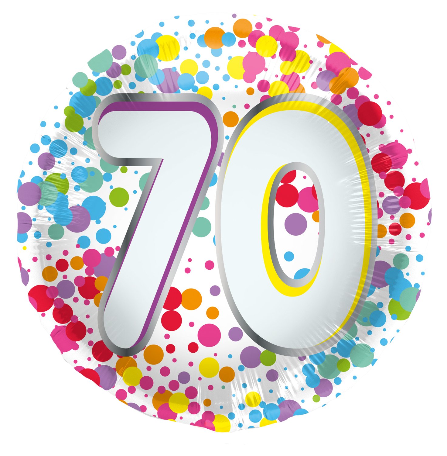 Foil Balloon - 70 - Rainbow - 45 cm