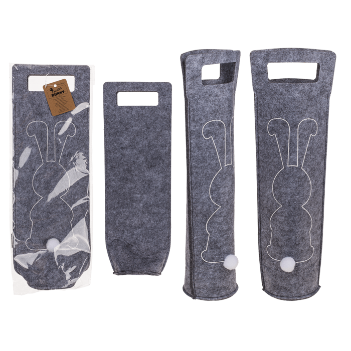 Felt Wine Bag, Easter Bunny, ca. 15 x 41 x 9 cm
