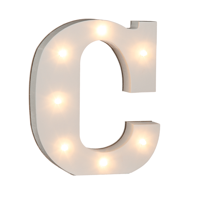 Illuminated wooden letter C, with 7 LED, - Image 2