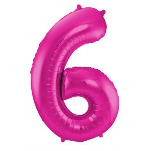 Foil Balloon Number 6 - Magenta - 86 cm
