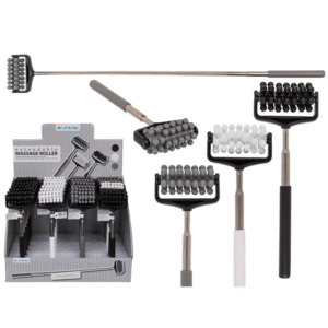 Extendable massage roller with rubber handle,