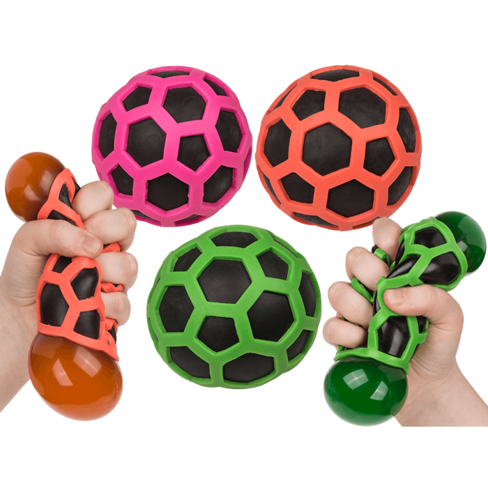 Squeeze ball in rubber net, approx. 8 cm,
