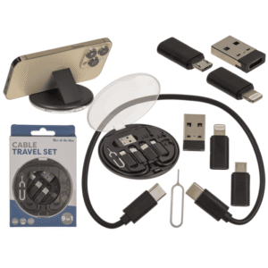 Cable travel set, adapter: USB C to USB, Lightning