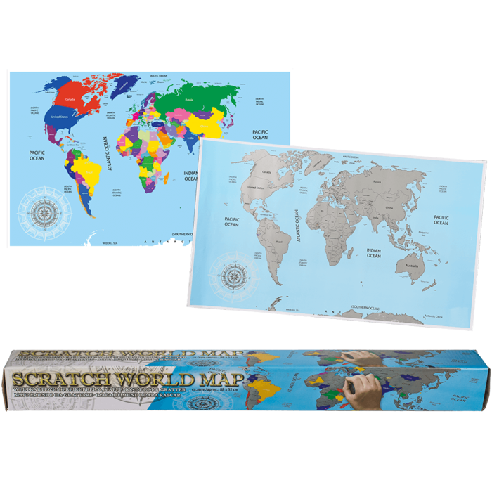 World map for scratching,