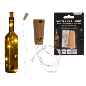 Bottle cap light with 5 warm white star LED, - 260063#
