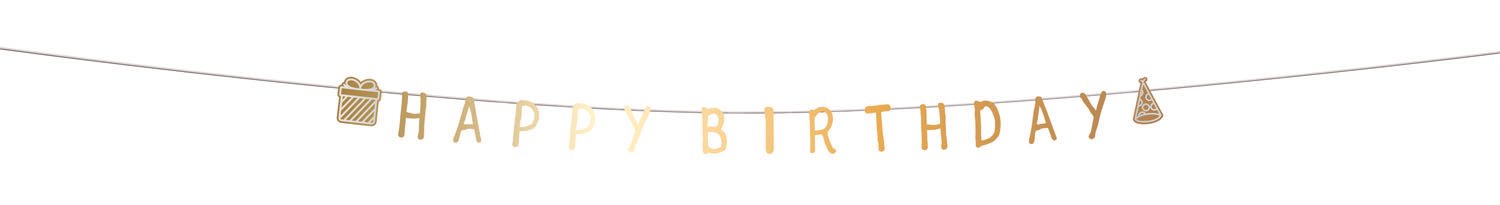 Letter Banner - "Happy Birthday" - Shining Glam - 2 meter