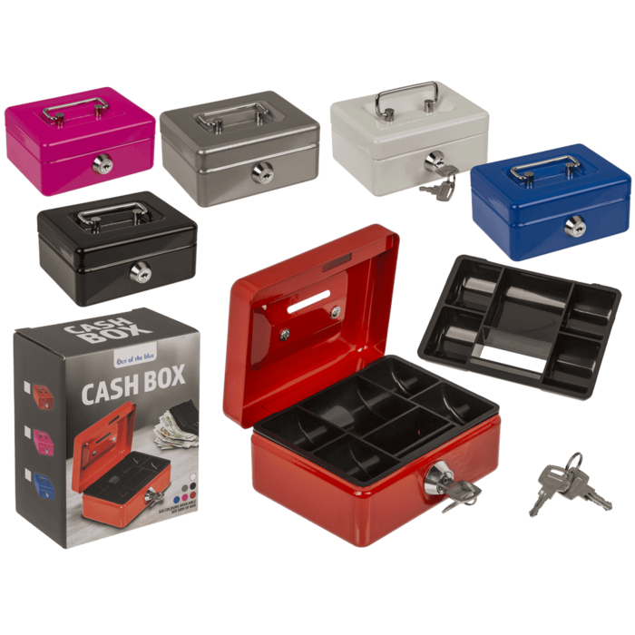 Metal cash box, 12,5 x 9,5 x 6 cm,