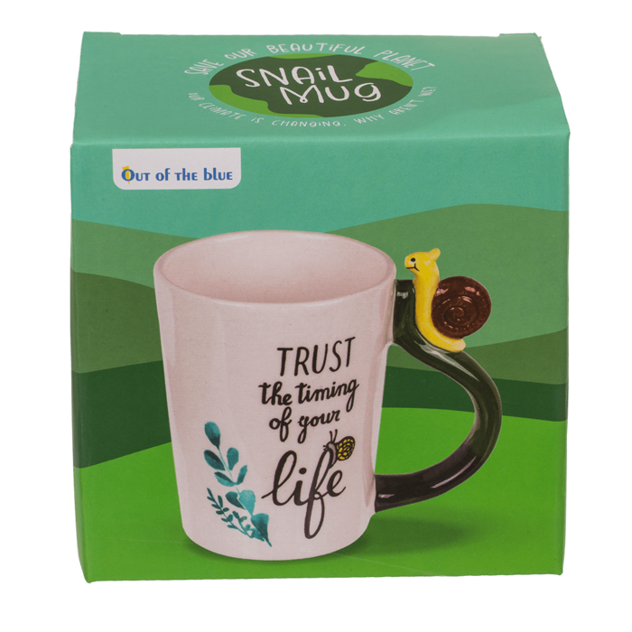 Stoneware mug, Snail Trust the timing of your life - Image 2