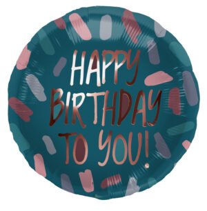 Foil Balloon Birthday Chique Petrol/Rose Gold - 45 cm