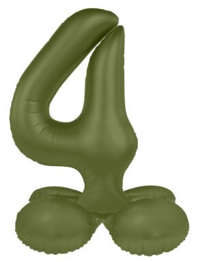 Standing Foil balloon Number 4 - Olive Green - Ultra Matt - 72 cm