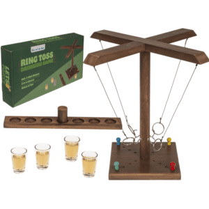 Wooden Ring Toss Drinking Game, Height: 32,5 cm,
