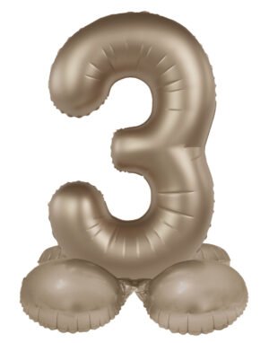 Standing Foil balloon Number 3 - Starlight Gold - Satin Gloss - 72 cm