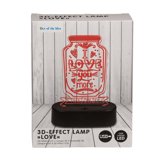 3D-Lamp, Love, ca. 20 cm, with USB-cable - Image 4