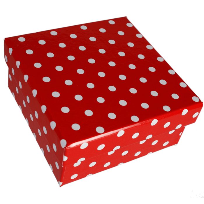 Red gift boxes with white dots, - Image 3