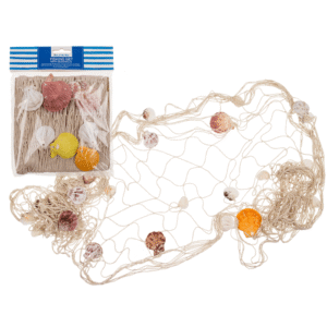 Fishing net with seashells, ca. 100 x 200 cm,