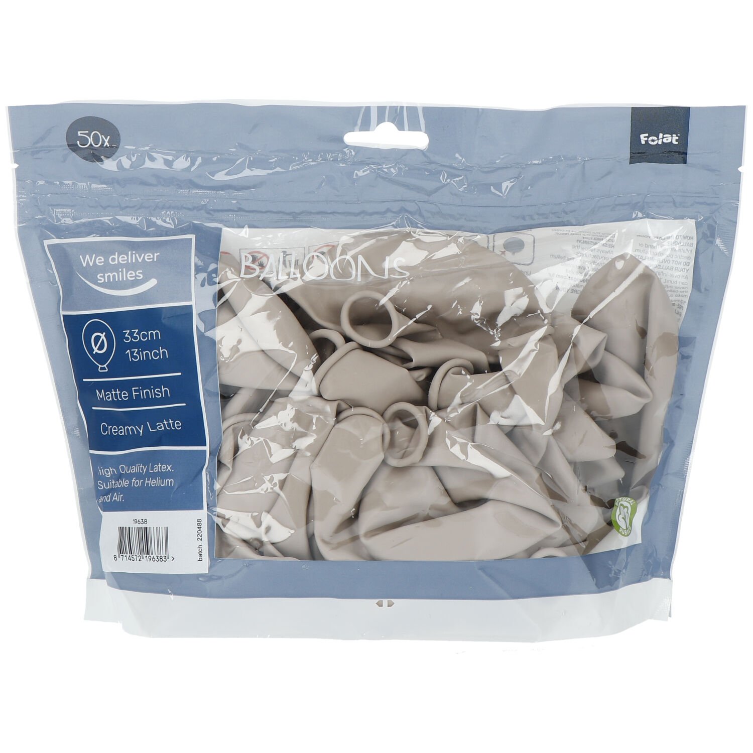 Balloons Creamy Latte 33cm - 50 pieces - Image 2