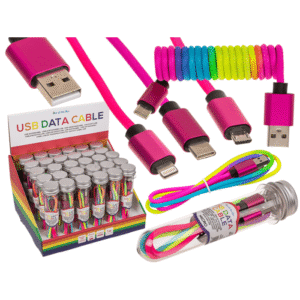 USB data cable, Type iPhone, C & Micro ass., - 57/9235#