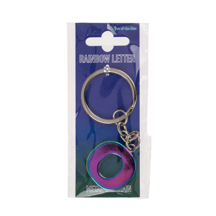 Metal Keychain, Rainbow Letter - Letter O - Image 2