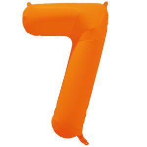 Foil Balloon Number 7 - Neon Orange - 86 cm
