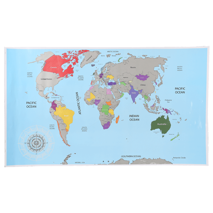 World map for scratching, - Image 3