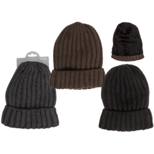 Men knitting hat with inner filling,