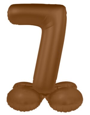 Standing Foil balloon Number 7 - Chocolate Brown - Ultra Matt - 72 cm
